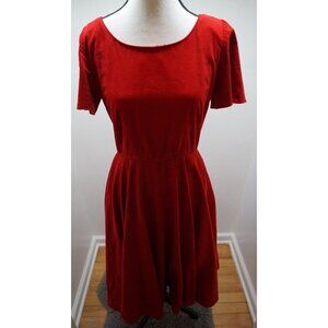CLOTILDE New York Red Fit & Flare Short Sleeve Dress w/ Pockets (Size 4)